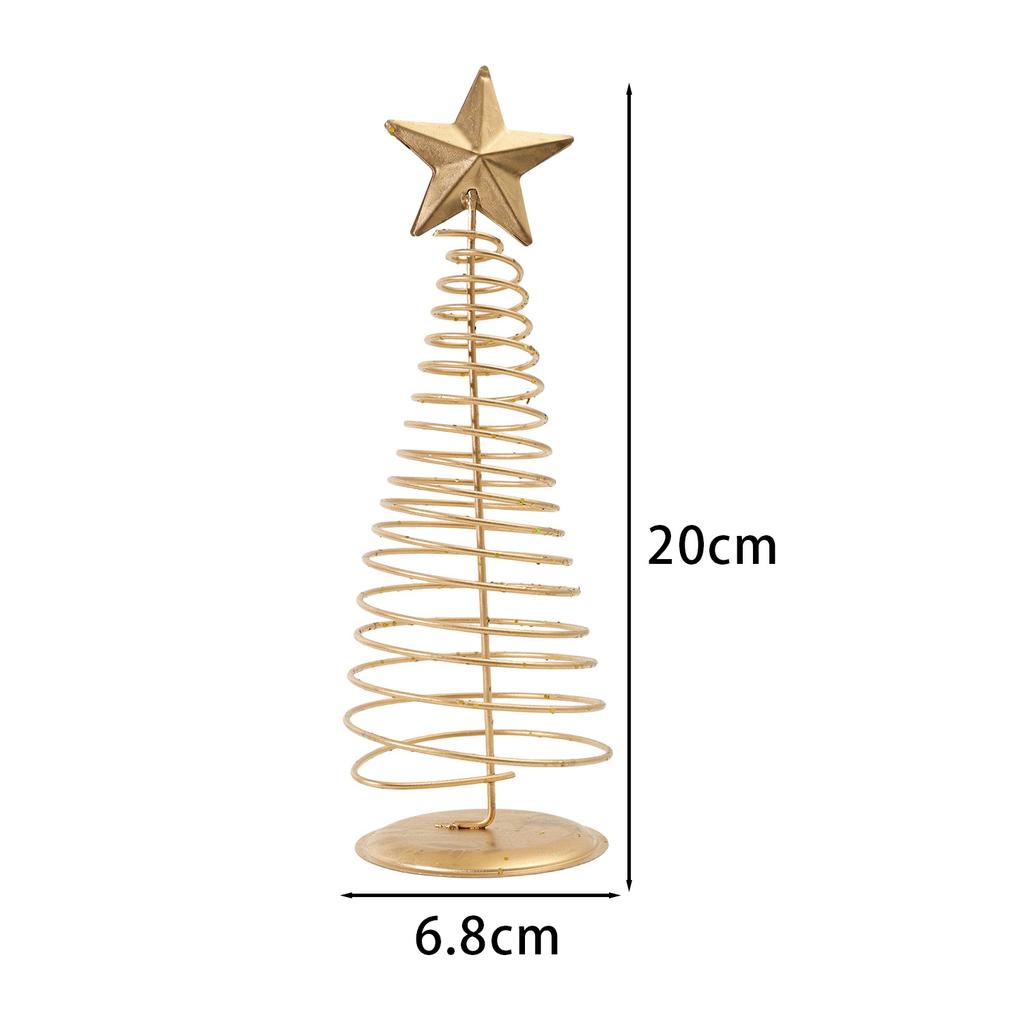 Gold Wire Pentagram Star Vintage Christmas Tree Creative Artificial Christmas Tree Desktop Decoration Statues Props Party Decor