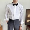 Men's Non-Iron White Wing Collar Tuxedo Shirt - Wrinkle-Resistant Premium Wedding Groom Attire