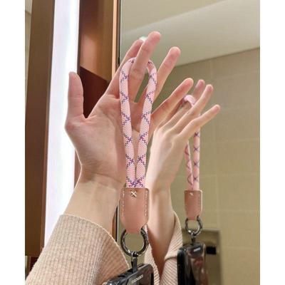 Premium Braided Lanyard With Leather Accent, Nylon Wrist Strap, Outdoor Anti-Lost Keychain, Secure Phone Tether With Clip Decora