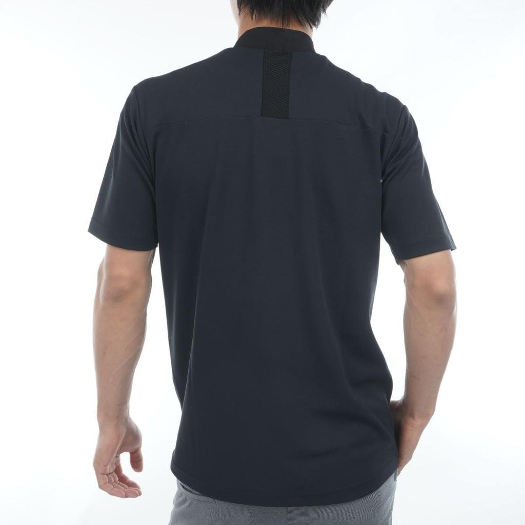Bridgestone Golf Retro Short Sleeve Mock Neck Shirt EGM11A Men's Black