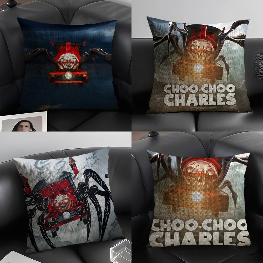 Horror Games CChooChoo Charles Pillow Case Linen Cushion Covers For Decorative Sofa Home Pillows Case Car Chair Pillows Cases