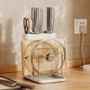304 Stainless Steel Kitchen Counter Organizer With Integrated Cutting Board Knife Holder Chopstick Rack