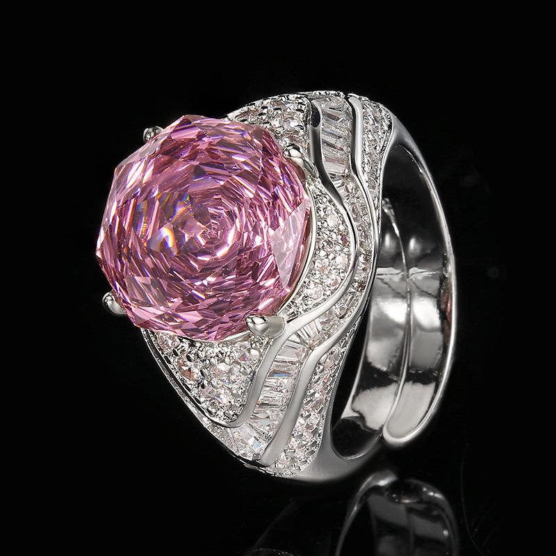 

Jewelry Copper Bottom Gold-Plated Simulation Para Green Temperament Round Ring Female 12Mm