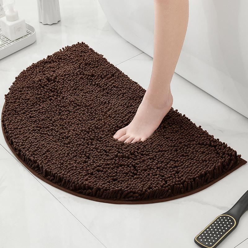 Bathroom Non-Slip Floor Mat Door Mat Absorbent Carpet Bathroom Door Mat Chenier Encrypted Semicircular Foot Mat