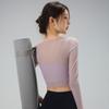 Women's Mesh Yoga Top with Built-In Bra, Two-Piece Look, Beautiful Back Design, Perfect for Pilates, Yoga, and Fitness