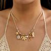 Beach Vacation Starfish Fish Shell Charm Necklace for Women Beige Rope Chain Imitation Pearl Ocean Boho Summer Jewelry Gift
