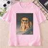 Golden Retriever trinkt Eiskaffee T-Shirt Doaphic Tee Lustiger Hundemama Trendiges Haustier T-Shirt Unisex Kleidung