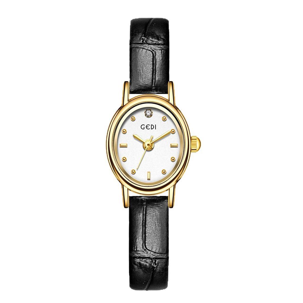 Light Luxury High-End Sense, Small And Exquisite Oval Women'S Watch, Student High-Value Retro Belt Quartz Watch