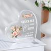 1pc Acrylic Heart-Shaped Butterfly Floral Design, German Inspired Quote, Universal Holiday Gift for Grandma, Non-Electric, Featherless Desk Decor 