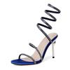 New Lace-Up Roman Sandals Feminine Stiletto Versatile Snake Wrap Anti-Slip Wear-Resistant High Heels Summer