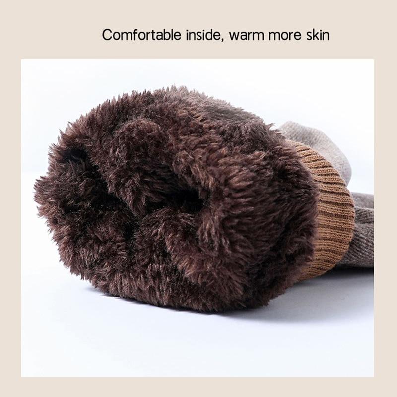 Men Gloves Winter Touch Screen Plush Inside Keep Warm Outdoor Windproof Cycling Driving Male Gloves