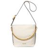 Nolita Metal Chain Brand Logo Cowhide Bucket Crossbody Bag Small Size Women's Off-white