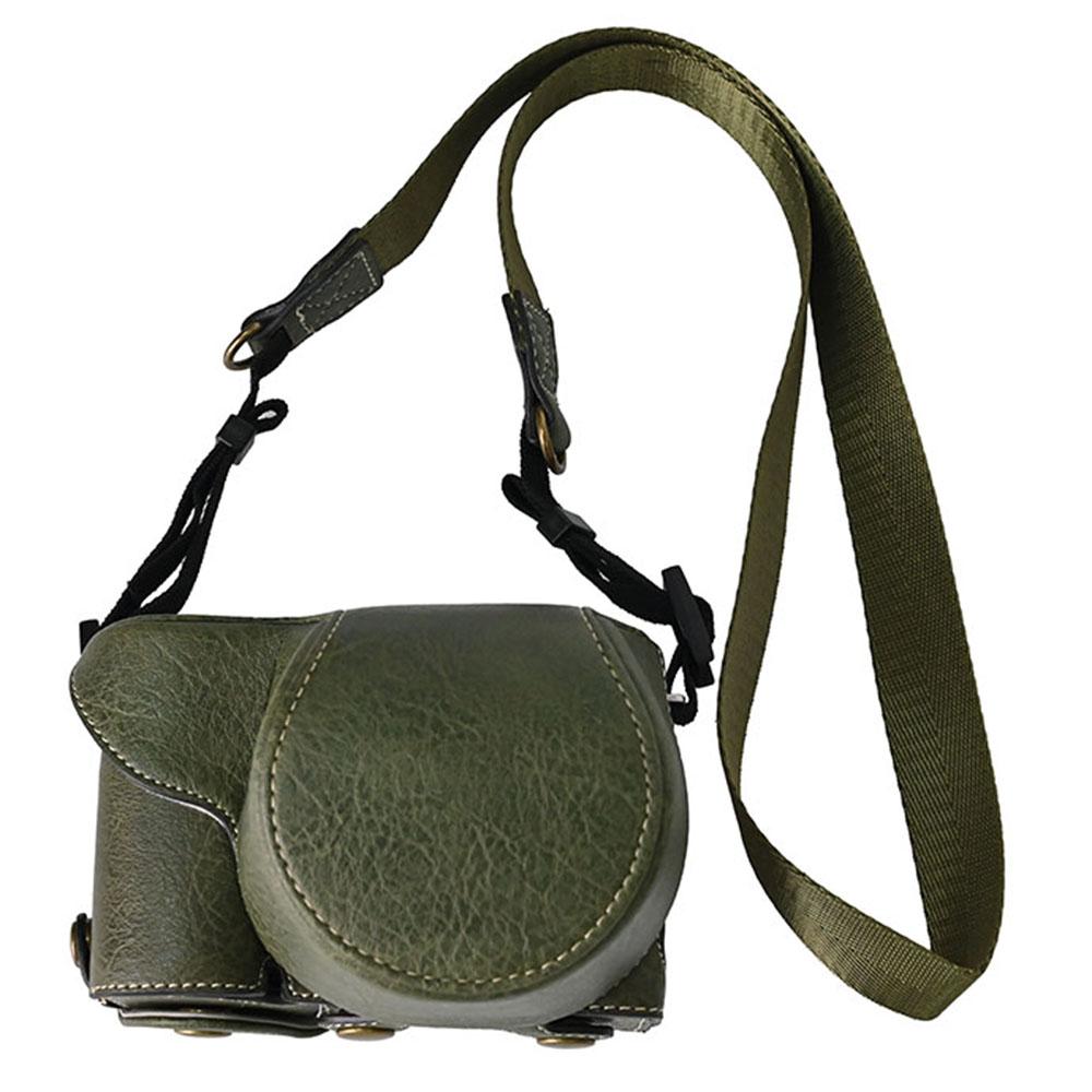 Pouzdro na fotoaparát Sony Alpha ZV-E10 Kožený kryt s texturou liči s otvorem pro baterii + Popruh