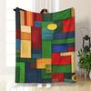 Modern Plaid Digital Print Flannel Blanket - Hypoallergenic, Knitted Polyester - Great for Sofas, Beds, Travel and Camping