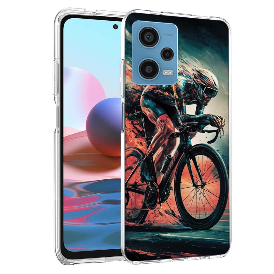 Bicycle Race Phone Case For Redmi Note 13 12 14 15 Pro Plus 13R 11 11T 11E 11S 10 Pro 10S 9 9S Cover Cell Clear TPU Capa Cases S