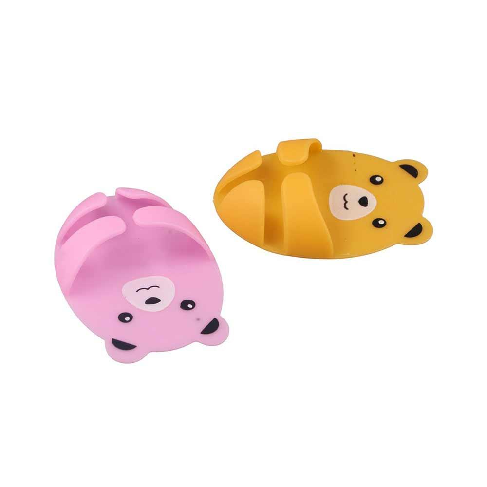 4Pcs Strong Adhesive Power Plug Holder Plastic Hug Bear Hook Bear Plug Bracket  Kitchen
