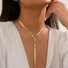 Sexy Goth Adjustable Flat Snake Long Chain Necklace for Women Vintage Weave Twisted Link Chest Choker Aesthetic Neck Jewelry New