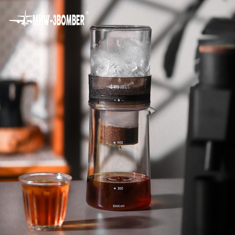 MHW-3BOMBER 600ml Cold Brew Coffee Maker 2-4 Cup Iced Coffee Pot with 100pcs Filter Paper 300 Mesh Fine Filters Camping Tools