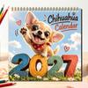 Cute Dog Theme Decor 2027 Chihuahua Wall Calendar, Cartoon Hanging Calendar for Spiral Bound Organizer Home Office, Puppy 12 Monthly Planner