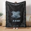 Custom Name Elegant Gothic Crest blanket for Couch & Bed, Plush Cozy Fuzzy Blanket Super Soft & Warm Blankets for Fall and Winter. 090874