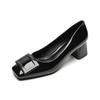 French high heels women square head a foot stirrup work shoes shallow mouth temperament commuter single shoes