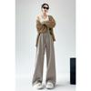 Real Autumn and Winter New Glutinous Rice Pants Women's High Waist Loose Drape Straight Casual Wide-leg Pants Thickened and Velvet Pants