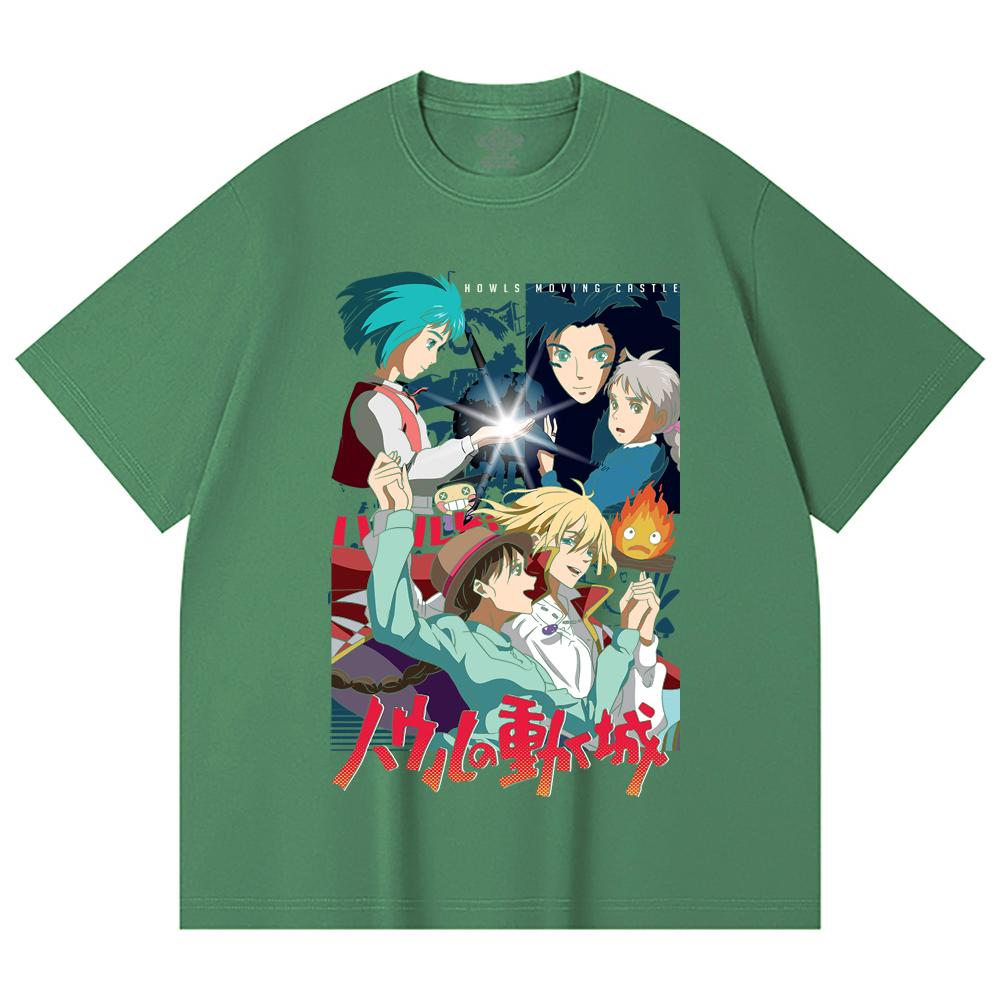 T-shirt Unisex Pesante 100% Cotone 230 g/m² Stampa Ghibli V2 Il Castello Errante