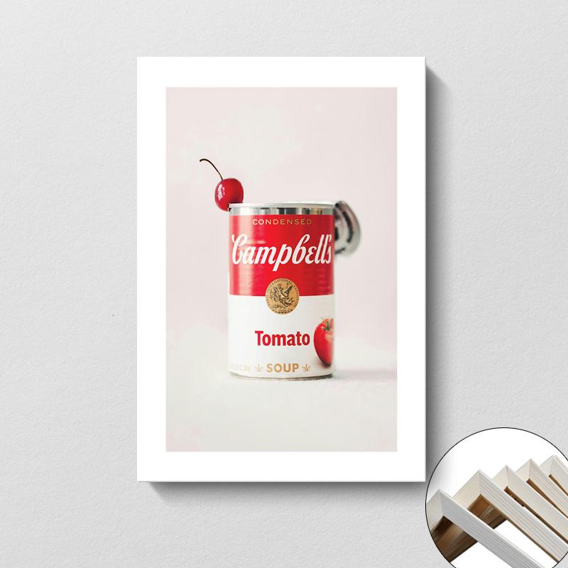 Nordic Minimalist Coffee Shop Wall Art: Modern Canvas with Inner Frame