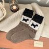 Nuove Calze Invernali da Donna con Cucciolo Carino Spesse Calde Stile Coreano Calze di Lana a Metà Polpaccio Calze da Casa Compleanno