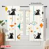 2 Stück, 2D-Flachdruck Beliebte Vorhänge Retro Katzenlandschaft Vielseitiges Polyester (ohne Stange) Festlich Perfekt für Wohnzimmer,