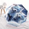 Winter Wolves Theme 8 Bone Hand Automatic Folding Umbrella, Compact and Portable Design, A Perfect Gift for Birthday, Christmas or Business