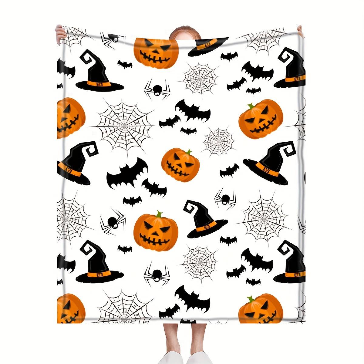 

Cozy Halloween Throw Blanket - Spider Web and Pumpkin Design, perfect for all seasons, the perfect gift for teens and adults 100x150cm