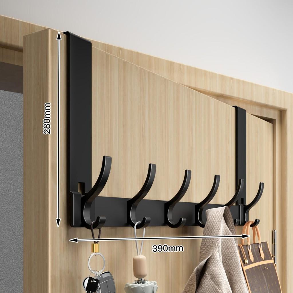 Über-Tür Ohne Bohren Mantel- und Hutablage mit Haken zur Schlafzimmeraufbewahrung