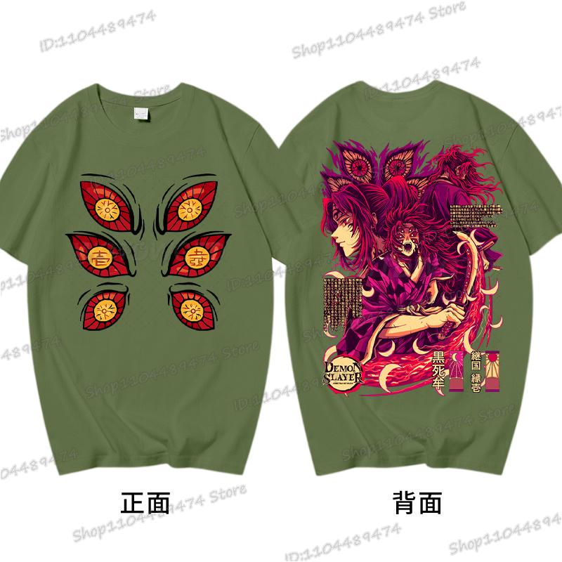 Soft Cotton Tshirt Demon Slayer Japanese Anime T Shirt Men Women Kokushibo Cartoon Graphic Tee Harajuku Kimetsu No Yaiba T-shirt