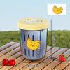 WORTHBUY Portable Oat Container Double-Layer Drain Fruit Cup Leak Proof Plastic Salad Cup Breakfast Cup With Cartoon Stickers