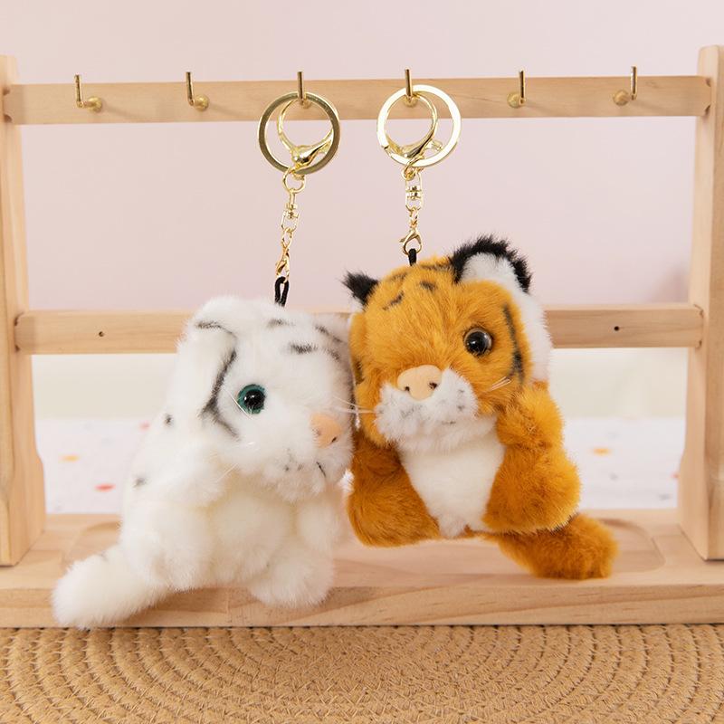 Joint Siberian tiger plush toy children's doll zoo souvenir tiger keychain backpack pendant