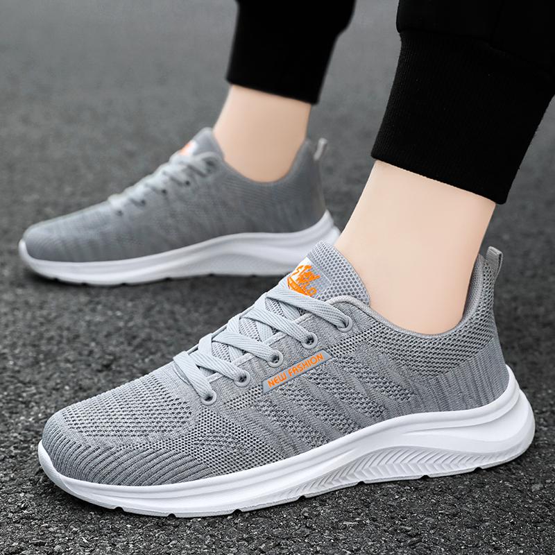 

Men s fashionable breathable casual sports shoes, anti slip and comfortable, outdoor fitness walking casual shoes, free shipping 39 сірий колір