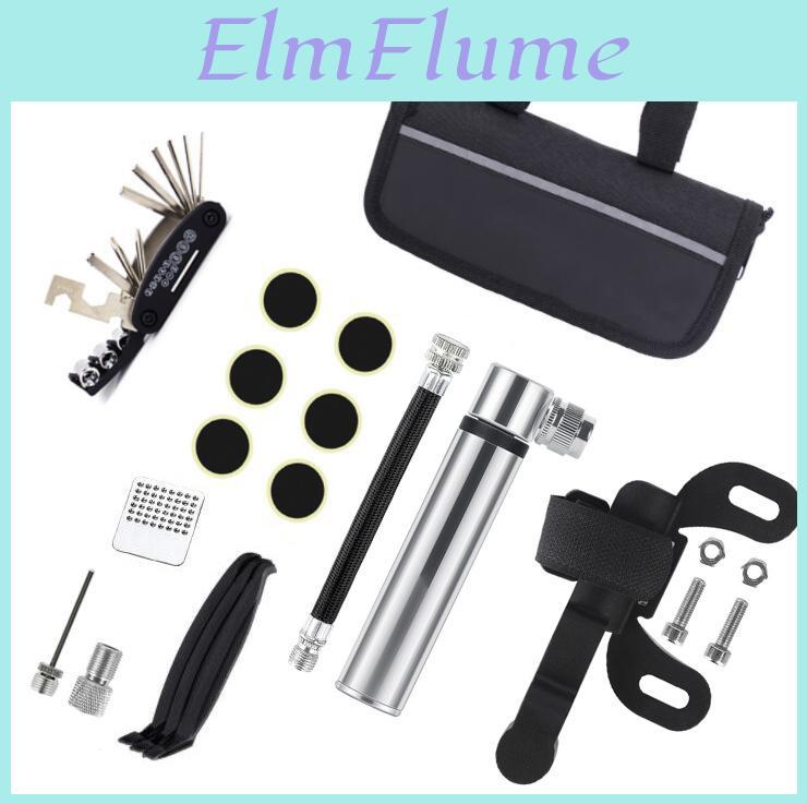 Mountain Bike Portable Aluminum Pump With Repair Kit For Cycling Enthusiasts