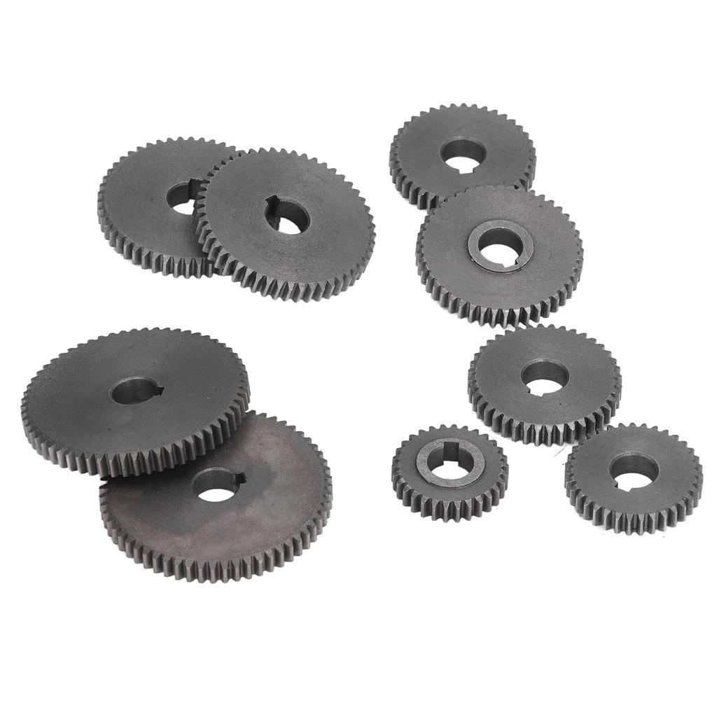 9 Stück Metallzahnradsatz Mini Drehmaschine Schneidmaschine Zahnräder 2xT60 2xT50 1xT45 2xT40 1xT35 1xT30
