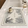 Water Absorbent Kitchen Countertop Mat - Draining & Drying for Cups and Dishes, Heat Insulation Pad, Coffee Machine Mat.
