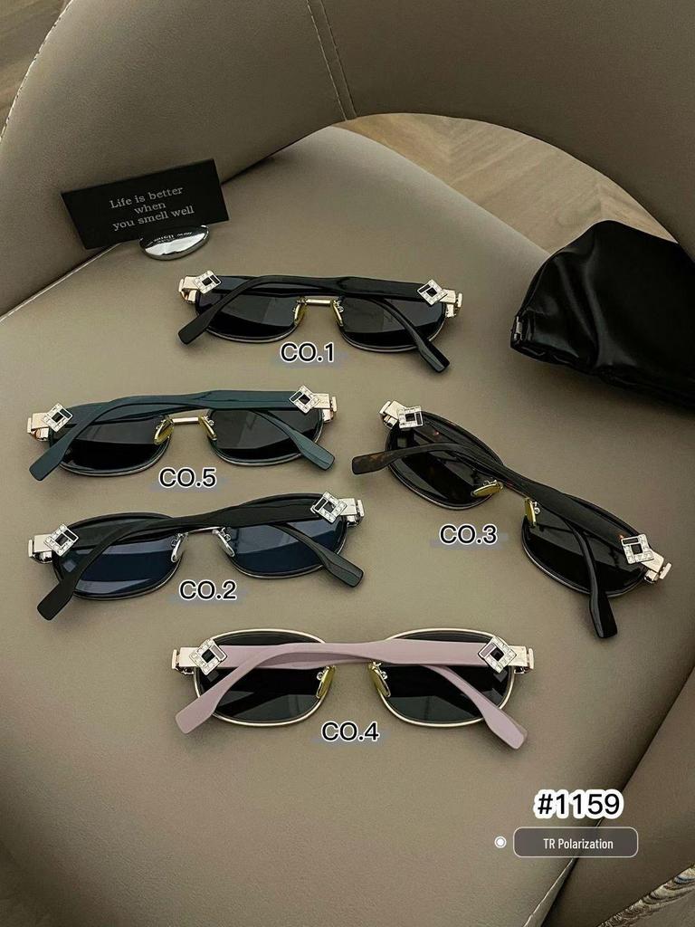 Lunettes de soleil Rétro Européennes Cadre Métallique Ovale Protection UV Strass - 2026 Style Tendance Haut de Gamme