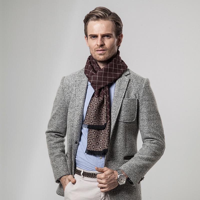 New Luxury Brand Business Mens Scarf Cashmere Scarfs Shawl High Quality Winter Warm Scarves Men