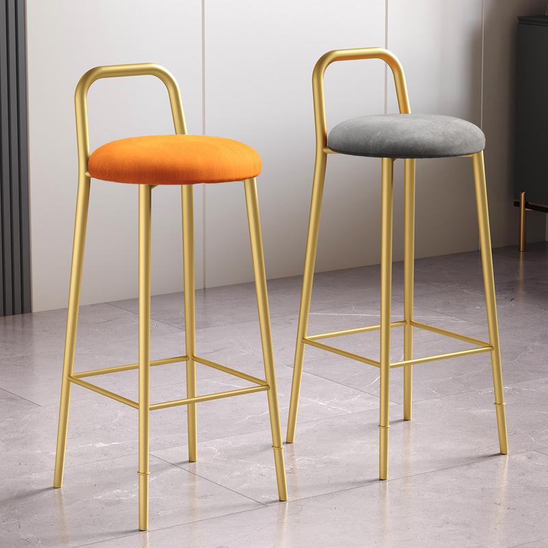 Nordic Iron Art Bar Stool with Backrest – Modern, Luxurious Design