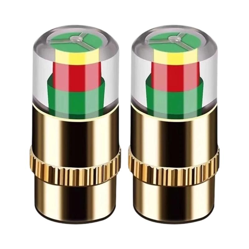 Visual Tire Pressure Indicator Cap for Quick Check with Green Yellow Red Warning Helps Avoid Blowouts Improve Safety on All Vehicles