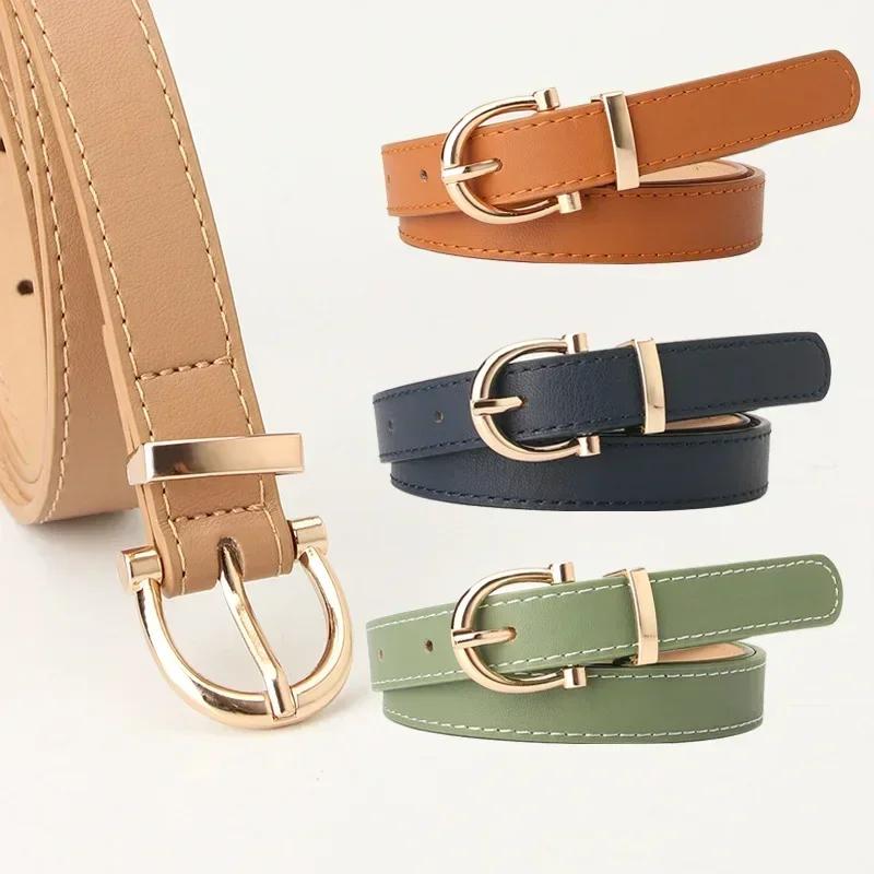 Fashionable Buckle Belt Women's Matching Dress Sweater Decoration Fashionable Versatile Retro  Accessories Korean Leather Belt