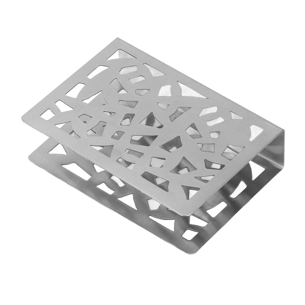 Hollow Out Metal Napkin Holder Glossy Edge Stainless Steel Napkin Holder  Kitchen Countertop