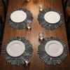 4PCS Anti-scald Geometric Placemats Heat Insulation Round Dining Mat Linen Table Mat  Home Decor