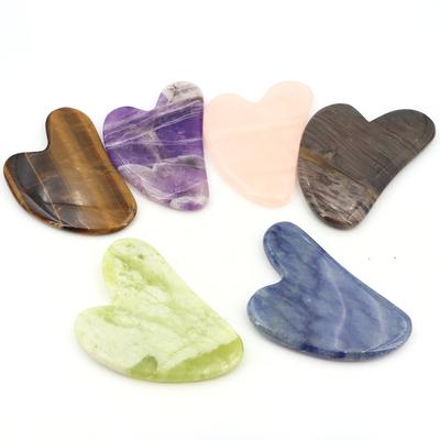Stone Natural Crystal Gouache Scraper Rose Quartz Gua Sha Tool Neck Massager For Face Lifting Wrinkle Remover Beauty Health Gift