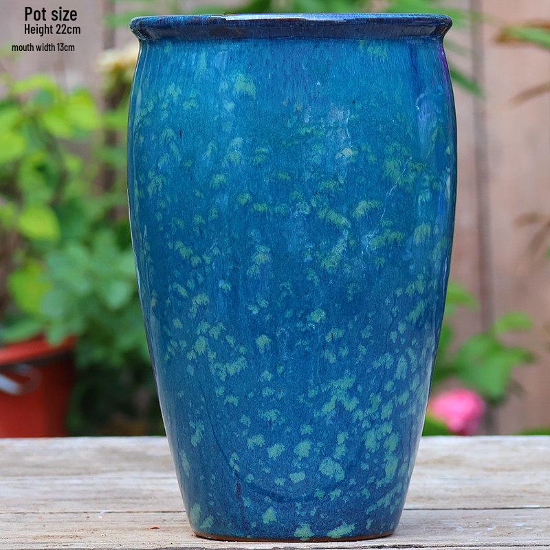 Handmade Large Coarse Pottery Succulent Flower Pot – Round Purple Sand Ceramic Planter
