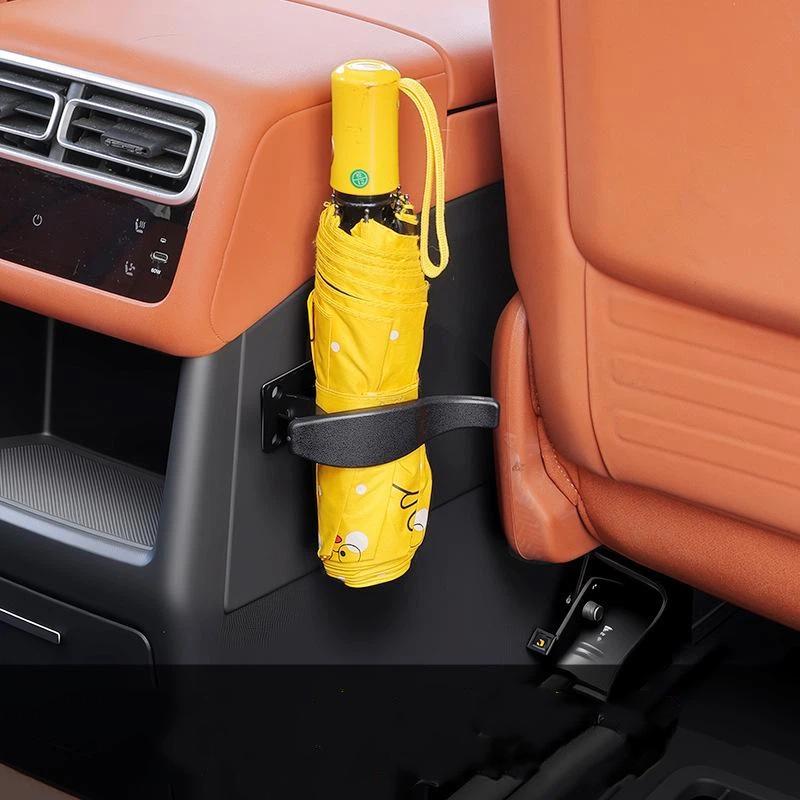 Car Seat Back Umbrella Hook 2Pcs Durable Umbrella Mount Holder Space-saving Storage Organizer for Vehicle Travel